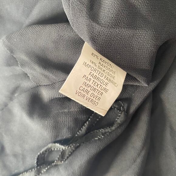 Anne Klein Velvet Whimsygoth Cami Gray Black Crushed Velvet Triangle Hem Size 12 - Picture 9 of 9